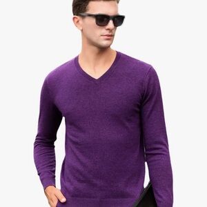 JC Penney Men's V-Neck, Light Weight, Purple Sweater Size XXL Tall